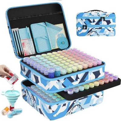 Imagen del producto de Kit de accesorios para pintura con diamantes 5D, 240 piezas, caja de tesoro para pintura con diamantes