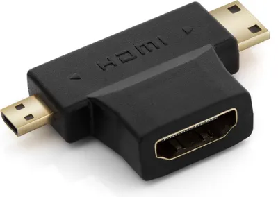 Produktbild von deleyCON Mini + Micro HDMI DUAL Adapter - HDMI Buchse zu Mini HDMI Stecker + Micro HDMI Stecker - 3D 1080p Full HD