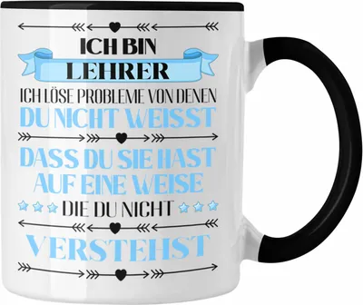 Produktbild von Trendation - Lehrer Geschenk Tasse Abschied Abschiedsgeschenk Grundschullehrer Spruch (Schwarz)