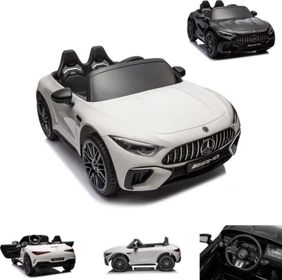 Produktbild von ES-Toys Elektro Kinderauto Mercedes SL63 AMG EVA-Reifen Stoßdämpfer lizenziert weiss
