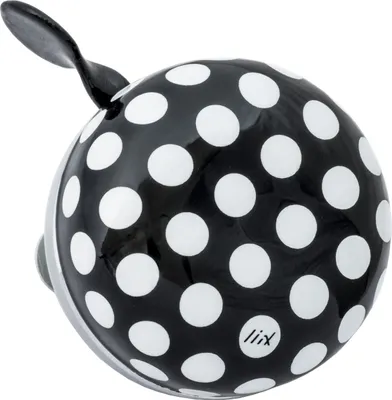 Produktbild von Liix Fahrradklingel Mini Ding Dong , Polka Big Dots Weiß