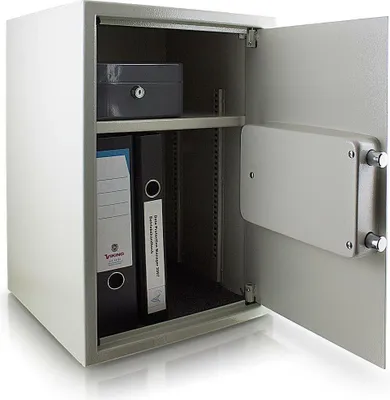 Produktbild von Bituxx Safe Tresor Möbeltresor Wandtresor Aktentresor Geldschrank Maße(B/H/T): 350 mm x 520 mm x 360 mm - Türstärke: 4 mm  Lichtgrau MS- 11389