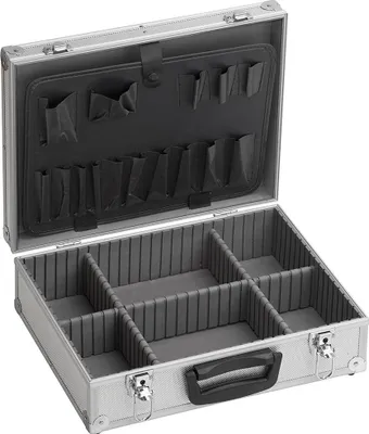 Produktbild von Aluminium Werkzeugkoffer 39,5x30x13 cm, verstärkt, abschließbar, mit Fächern