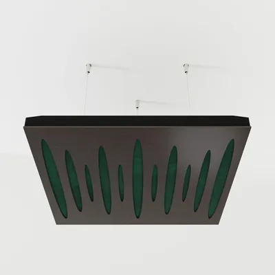 Productafbeelding van Set van 4 akoestische plafondpanelen PULSAR, 50x50x5 cm, wenge/groen