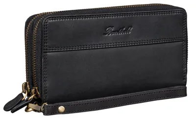 Produktbild von Benthill Damen Geldbörse Groß Leder RFID - Portemonnaie aus echtem Rindsleder - Geldtasche mit Doppeltem Reißverschluss - Geldbeutel mit vielen Kartenfächer