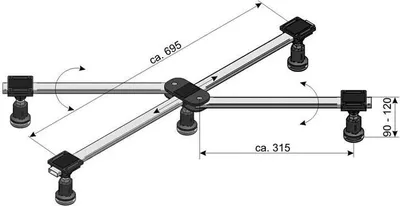 Produktbild von Fußgestell für Duschwannen - 5 Stellfüße