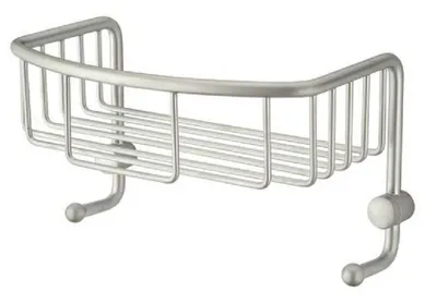 Produktbild von Sanwood Dusch Korb Wand Ablage Regal Bad Dusche mit Haken Messing satiniert