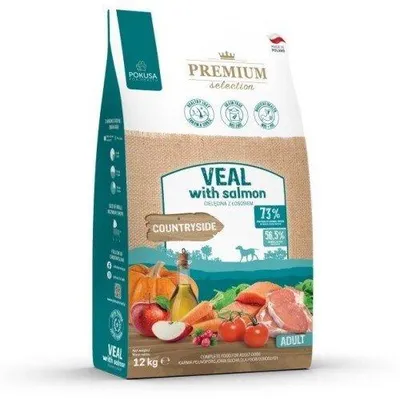 Zdjęcie produktu dla Pokusa Premium Selection, wołowina z łososiem, sucha karma dla dorosłych psów - 12 kg