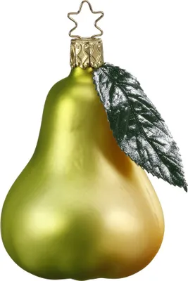 Produktbild von Christbaumschmuck Anhänger Glas Birne 8,5cm Grün Gelb