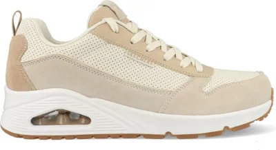 A side view of a single Skechers Uno-Two Much Fun sneaker.