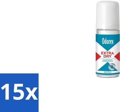 Obrázek produktu pro Odorex Depper - Roll-on deodorant - Extra suchý - Silná ochrana - 50 ml - Cenově výhodné balení - 15 kusů