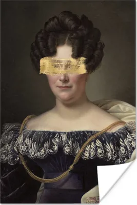 Produktbild von MuchoWow® Poster Johanna Henriette Engelen - Dubois Drahonet - Gold 80x120 cm - Papierdruck