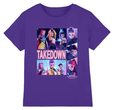 Productafbeelding van K-Pop Demon Hunters - "Huntrix Takedown" T-shirt voor kinderen, model TV43601 (maat 152-158) (paars)