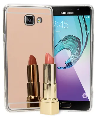 Immagine prodotto di Samsung Galaxy A3 2016 Specchio Custodia per cellulare da NALIA, Specchio Custodia Cover Protezione Oro Rosa