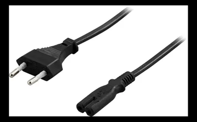 Image de Câble pour appareil non mis à la terre 5 m, CEE 7/16 - IEC 60320 C7, noir