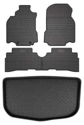 Zdjęcie produktu dla Dywaniki gumowe + mata bagażnika do Nissan Cube Z12 2010-2011 (standardowy bagażnik) – czarne, dopasowane – Wielganizator SolidPRO