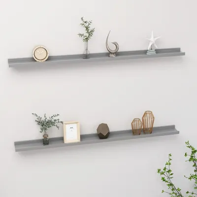 Image de Maison Exclusive - Étagères murales (lot de 2) Gris 115 x 9 x 3 cm