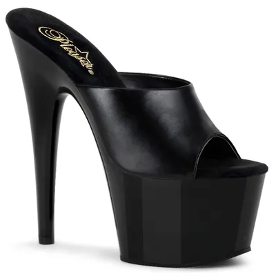 Produktbild von Pleaser | High Heels - Adore-701 - Schwarz Leder - EU 38 - Plateau - Hohe Absätze - 18 cm Absatzhöhe