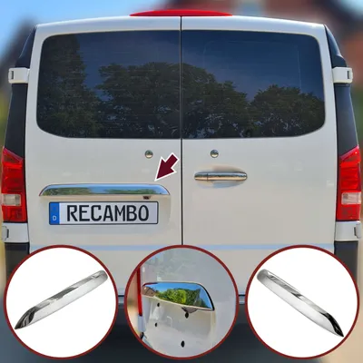 Produktbild von Edelstahl Chrom Kofferraumleiste über Kennzeichen passend für Mercedes Vito | W447 | ab BJ 2014 | Flügeltüren
