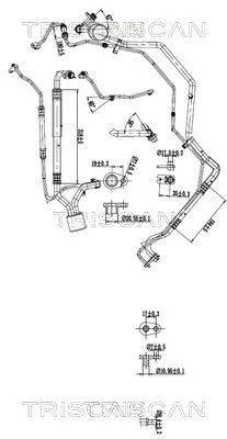 Produktbild von TRISCAN Hochdruckleitung und Niederdruckleitung Klimaanlage Hochdruckleitung 9010 28051 passend für PEUGEOT 307 CC (3B)