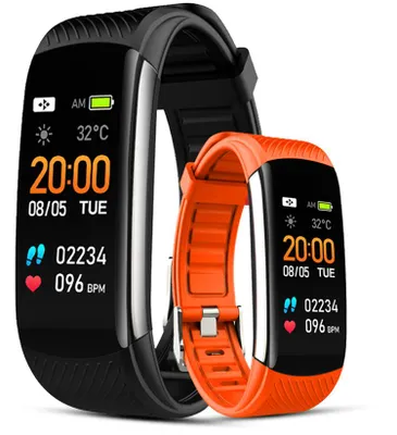 Produktbild von Smartband Giewont Schwarz Gw200-9 + Orangefarbenes Armband