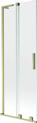 Produktbild von Mexen Velar L Badewannenabtrennung 2-flügelig Schiebbar 75 x 150 cm, transparent, gold gebürstet - 896-075-003-01-55