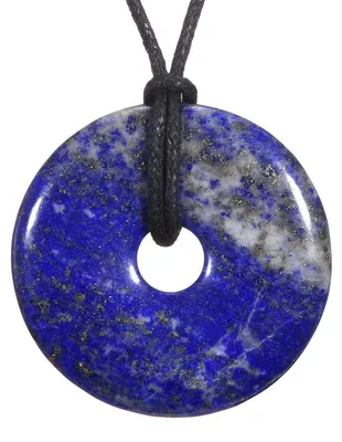 Produktbild von Morella Damen Halskette 80 cm Donut Edelstein Anhänger Lapislazuli im Samtbeutel