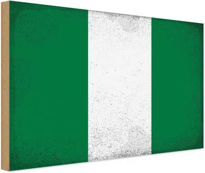 Produktbild von vianmo Holzschild 30x40 cm Nigeria Flagge Fahne Wappen