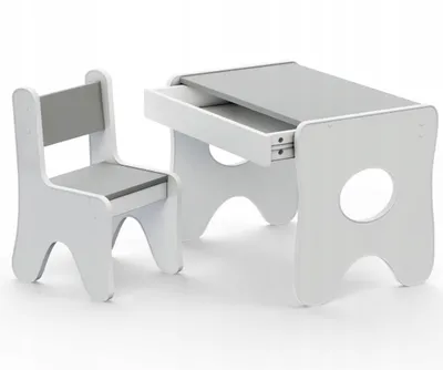 Immagine prodotto di tavolo grigio per bambini con cassetto e scrivania, tavolo per dipingere e giocare, mobili per bambini per dipingere