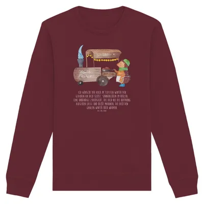 Produktbild von Mr. & Mrs. Panda Baumwoll Pullover Igel Maronen Größe S - Burgundy - Geschenk, Organic Sweatshirt, Duft, Weihnachten, Pulli, Kastanien, Weihnachtsmarkt, Sweater