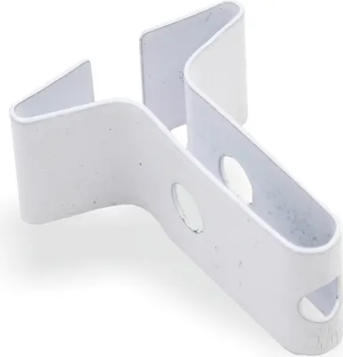 Produktbild von Deckenklemme für Rasterdecken T14-24 mm aus Metall, Länge 30 mm, Breite 12 mm | weiß