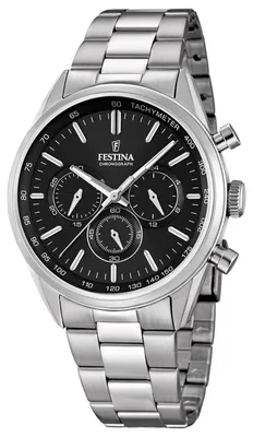 Productafbeelding van FESTINA herenhorloge, Timeless Chronograph, quartz, roestvrij staal, zilver, modelnummer UF16820/4