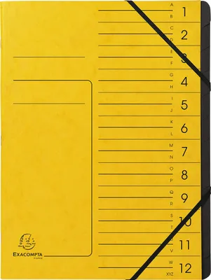 Image de Exacompta 541209E Classeur à levier - 12 compartiments, A4, carton Colorspan, jaune