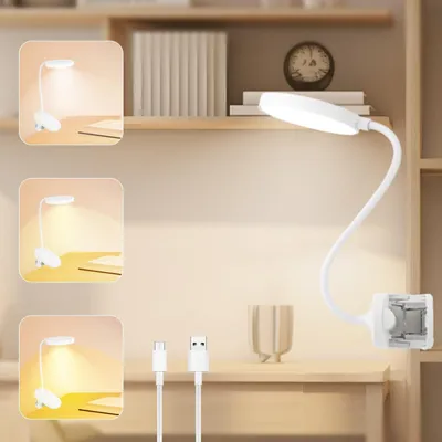 Produktbild von LED-Klemmlampe, wiederaufladbar, 20 LEDs, 3 Beleuchtungsmodi, dimmbar