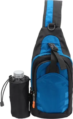 Productafbeelding van Slingrugzak, multifunctioneel, grote capaciteit, ademend, schoudertas voor reizen, wandelen, geschikt voor dames, blauw