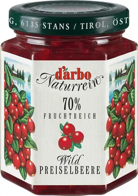 Produktbild von Darbo Naturrein Fruchtaufstrich Preiselbeere 200g