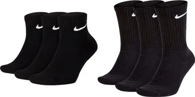 Produktbild von 3 Paar kurze und 3 Paar lange Nike Socken Sparset - Farbe: Schwarz - Größe: 38-42