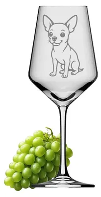 Produktbild von Weinglas Chihuahua robust spülmaschinenfest für Weinliebhaber ideal für Feiern 350 ml