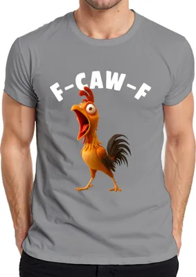 Obrázek produktu pro F-CAW-F vtipné kuře karikatura kohout farma dárek humor vtip pánské tričko, šedá, XXL