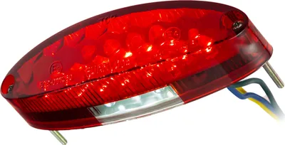 Produktbild von Universal Motorrad LED Mini Rücklicht NUMBER1, rotes Glas, mit Nummernschildbeleuchtung