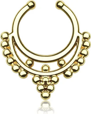 Produktbild von Nasenpiercing Nasenring Fake Piercing Septum Helix Piercing Kugeln gold