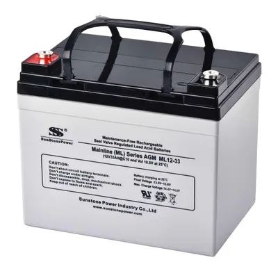 Produktbild von Sunstone 12V 33Ah wiederaufladbare AGM Bleibatterien VRLA Blei Akkus M6 USV Stromspeicher