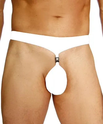 Produktbild von Männer-String mit Clip-Verschluss Herrenstring aus Tüll, weiß