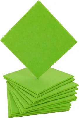 Obrázok produktu pre Akustické panely pohlcujúce zvuk – Polyesterové nástenné panely – Sada 12 kusov – Rozmery 30×30 cm – Hrúbka 9 mm – Pokrytie cca 1,08 m² – Zelená