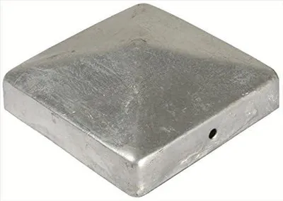 Productafbeelding van Paalkappen van verzinkt staal, piramidevormig, 5 stuks, 91 x 91 mm, geschikt voor vierkante houten palen
