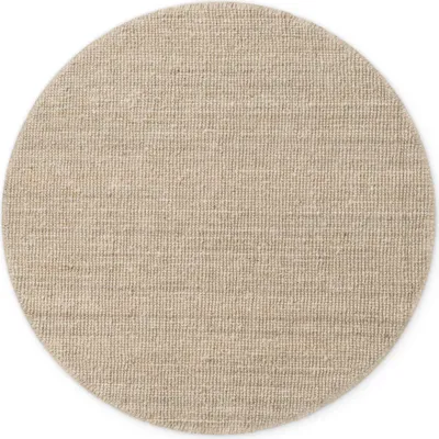 Produktbild von NYVI Teppich Bouclé - Pflegeleicht, Für Fußbodenheizung, Strapazierfähig - Wohnzimmerteppich Naturfaserteppich - Ø 160 cm Rund - Natur Elfenbein Weiß