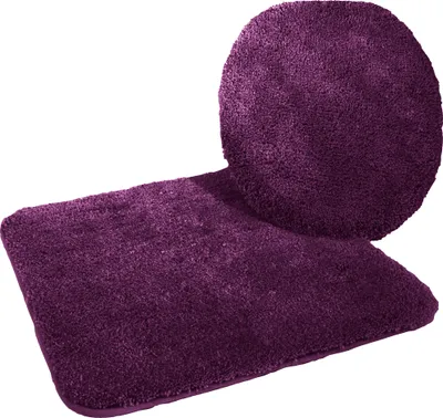 Produktbild von Mikrofaser-Badset 2-teilig,WC- Deckelbezug + Vorlage ohne Ausschnitt,  Aubergine