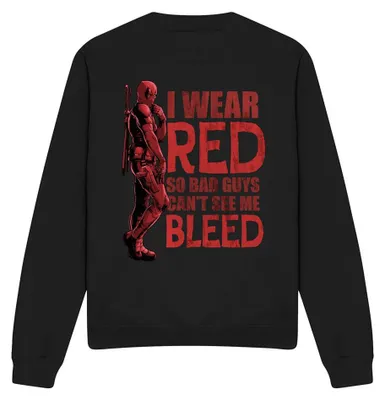 Produktbild von Deadpool & Wolverine - "Wear Red Can´t See Me Bleed" Sweatshirt für Herren/Damen Uni TV34261 (XXL) (Schwarz)
