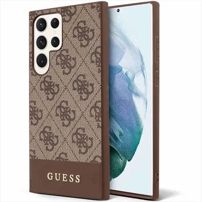 Produktbild von Guess GUHCS23LG4GLBR S23 Ultra S918 braun/braun Hardcase 4G Stripe Collection Handyhülle