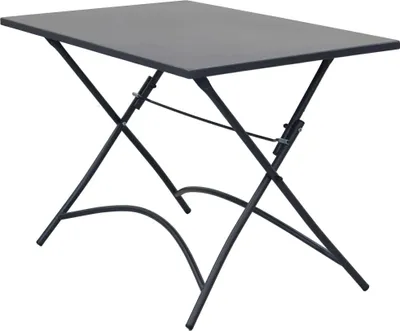 Immagine prodotto di Milani Home - tavolo da giardino rettangolare pieghevole, Romanus, 110 x 70 cm, in acciaio, antracite